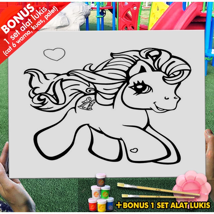 Tranh Canvas Tô Màu Hình Ngựa Pony 30x40 cm Mel1169