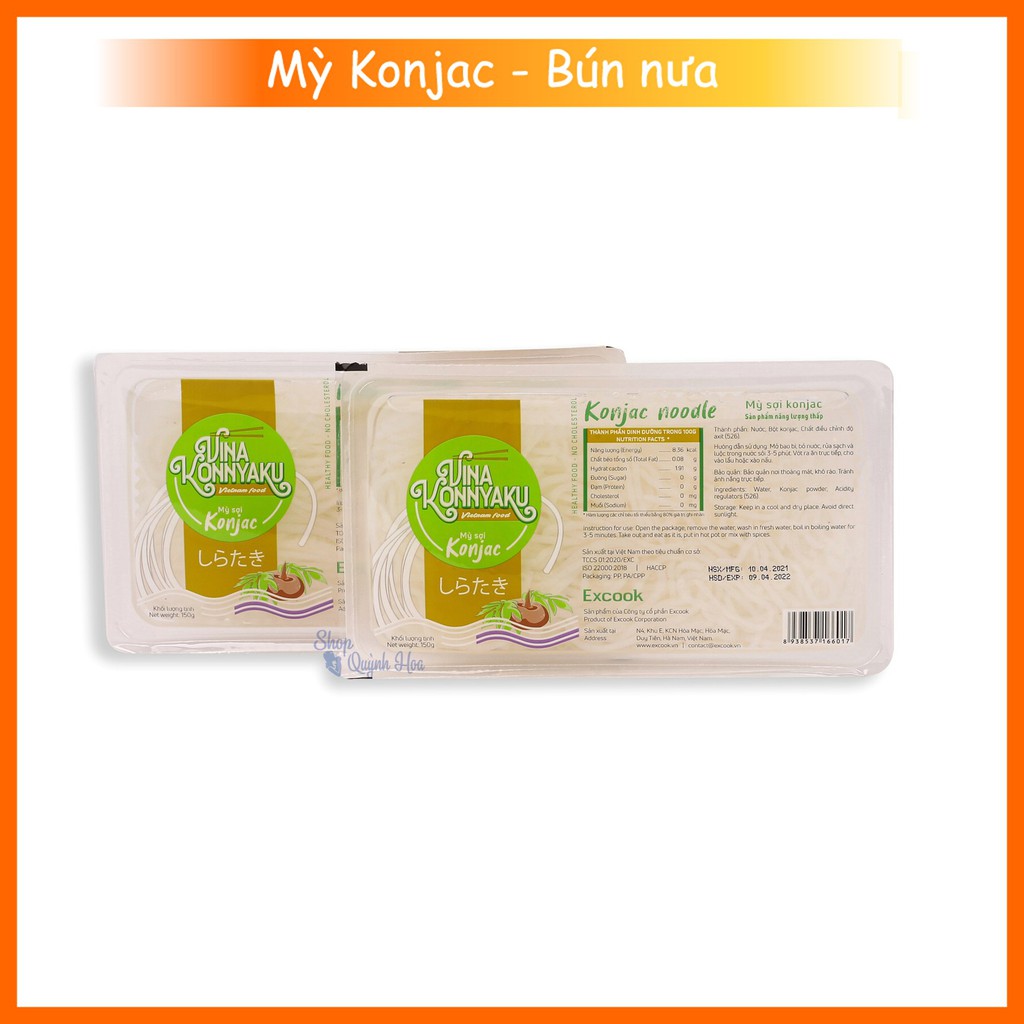 Set 2 hộp Mỳ Konjac / Bún nưa mì nưa Konjac 120g - 150g - 160g, phù hợp cho người ăn kiêng Keto - Eatclean