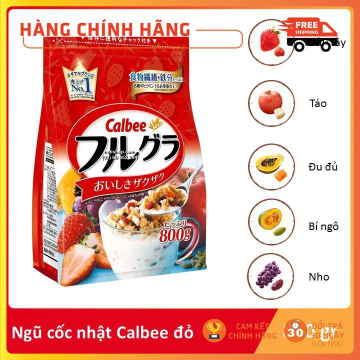 [Hàng Nhật] Ngũ Cốc Calbee 800g Nội Địa Nhật Bản | Ngũ Cốc Hoa Quả Callbee sấy khô