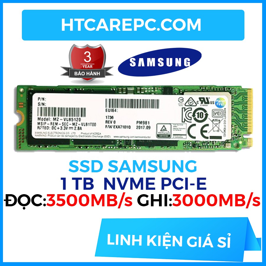 Ổ cứng SSD Laptop PC Samsung nvme PM981a Bảo hành 36 tháng