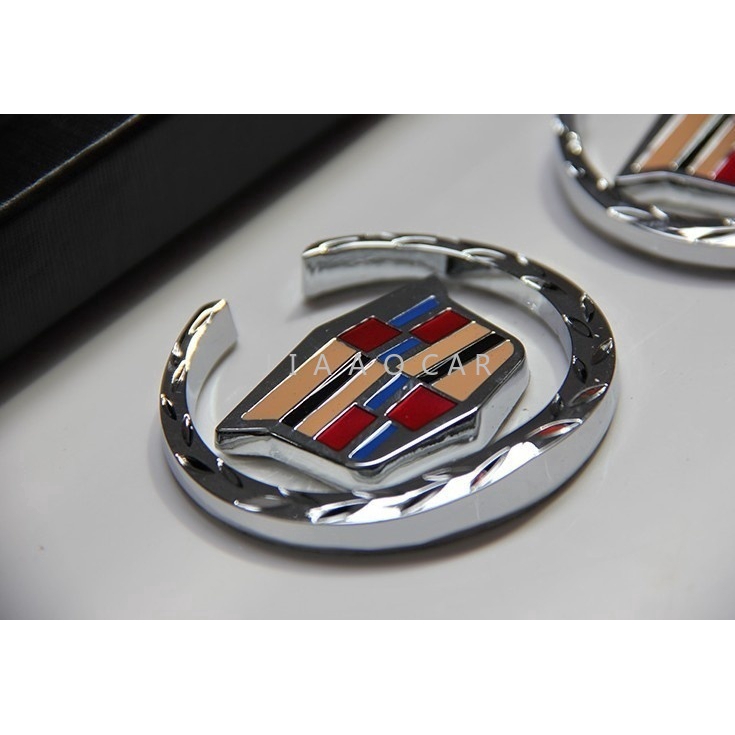 Bên xe 3D Biểu tượng kim loại Biểu tượng Đồ họa cho Cadillac Decal Sticker SRX ATS CTS XTS Màu bạc 2 CÁI / LÔ