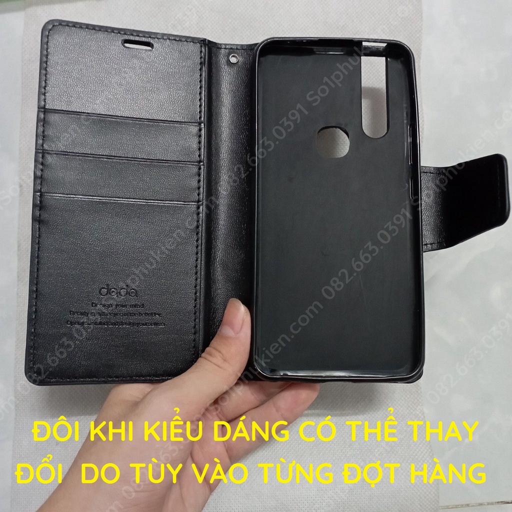 Bao da Vivo V15 có ngăn đựng thẻ, chống đỡ xem phim, chất da mịn đẹp, nhiều màu