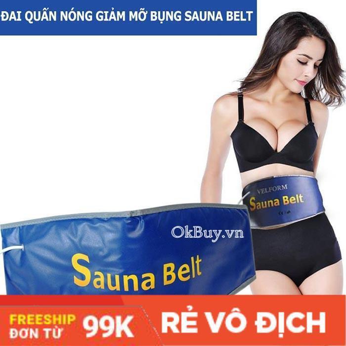 Đai quấn nóng giảm mỡ bụng Sauna Belt tặng kèm thước dây - Lỗi 1 đổi 1