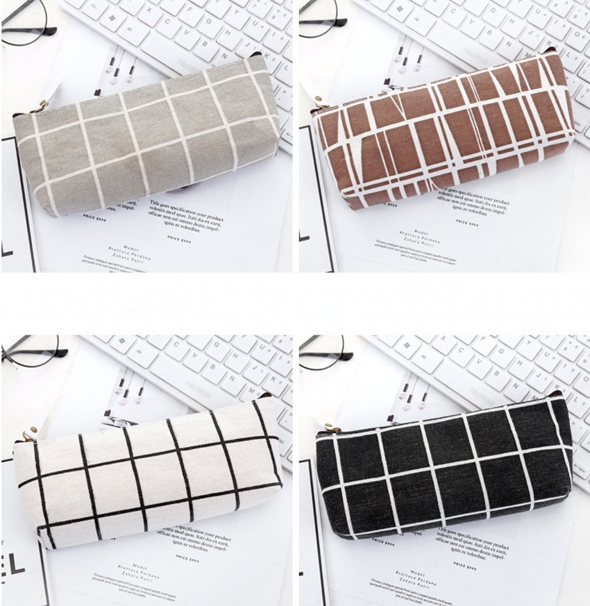 Túi Bút Canvas Kẻ Sọc Đơn Giản