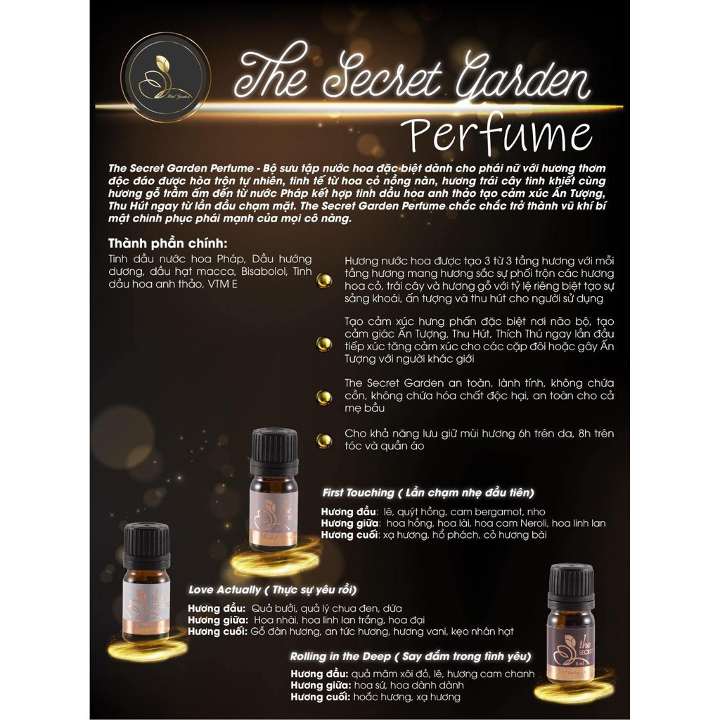 Nước Hoa Thu Hút Mini Garden The Secret Garden Perfume 5ML Mùi Hương Dịu Dàng Cuốn Hút Lưu Hương 24h | BigBuy360 - bigbuy360.vn