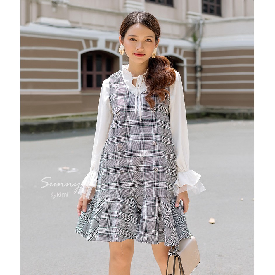 Đầm suông đuôi cá không tay không gồm áo trắng kims - ad190138 | BigBuy360 - bigbuy360.vn