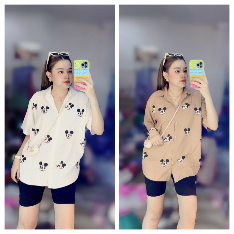 Áo sơ mi đầu mickey