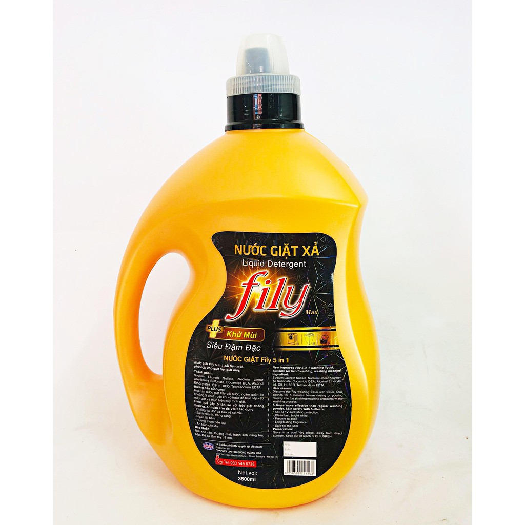 Nước Giặt Xả Hương Nước Hoa Pháp Công Nghệ Utral Kép 5 in1 - FILY vàng 3,5 lít
