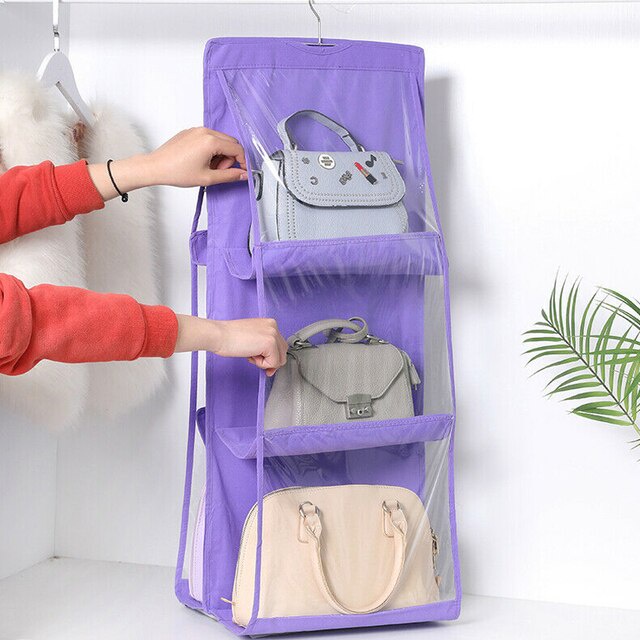 Túi Vải 6 Ngăn Có Móc Treo Giúp Bảo Quản Túi Xách Giầy Dép Nam Nữ