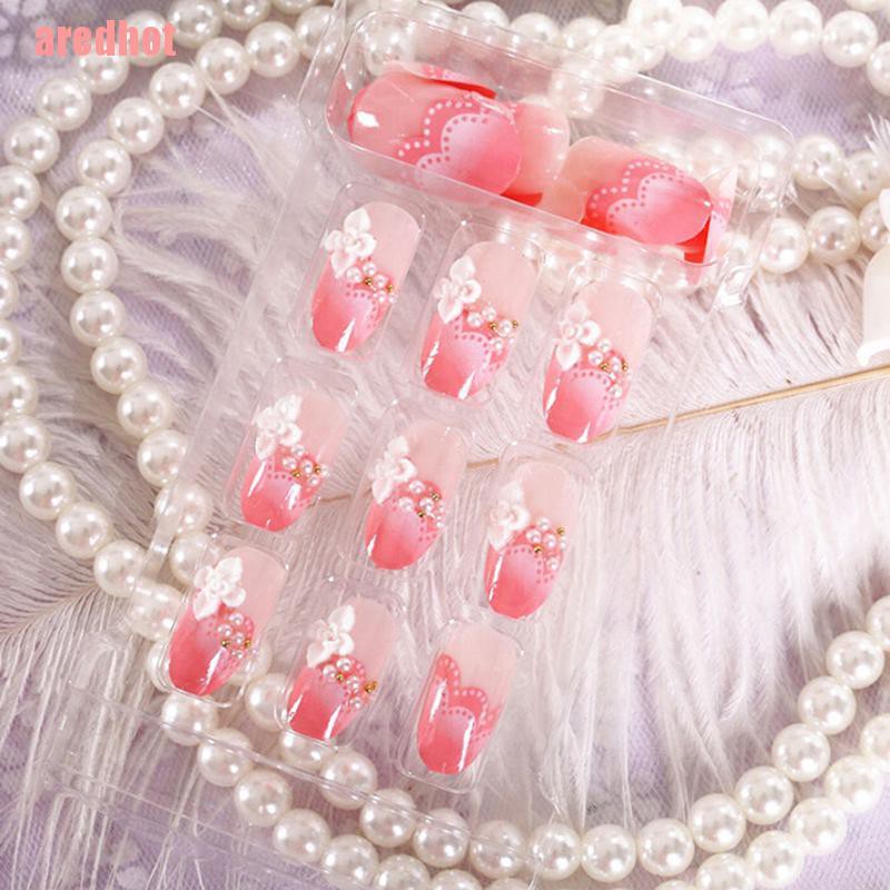 Set 24 Móng Tay Giả Đính Đá Lấp Lánh Dễ Thương
