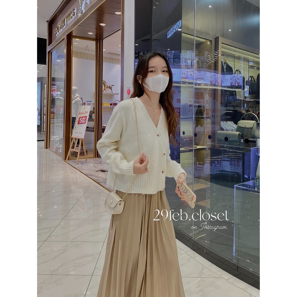 [Ảnh thật/Video] Áo khoác cardigan lông thỏ vạt chéo - 29feb.closet | BigBuy360 - bigbuy360.vn