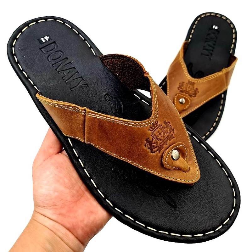 Dép xỏ ngón nam cao cấp, dép kẹp nam da bò thật 100% shop kinson