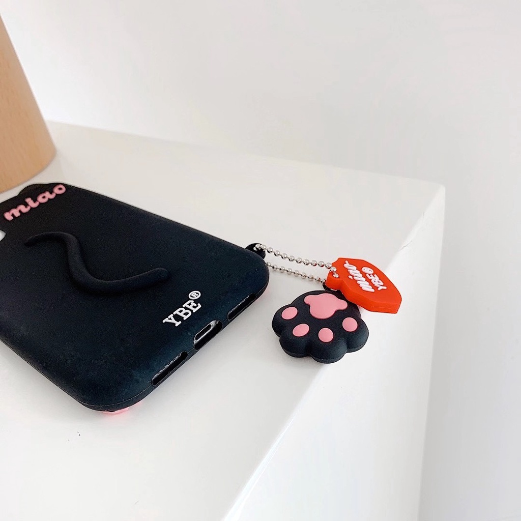 Ốp Điện Thoại Silicone Mềm Hình Mèo 3D Cho iPhone 14 Pro Max 14 Plus 13 Pro Max 12 Pro Max 11 Pro Max 6 6s 7 8 Plus SE 2020 XR Xs Max