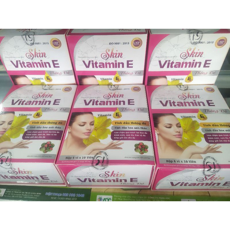 Skin Vitamin E đỏ - Tinh dầu thông đỏ, tinh dầu hoa anh thảo (hộp 4vỉ *10viên) | BigBuy360 - bigbuy360.vn