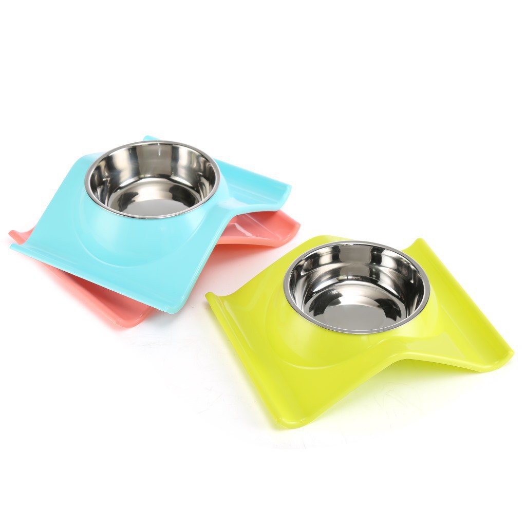 Bát Ăn Cho Chó Mèo Có Bát Thép Không Rỉ – Mã BABS91