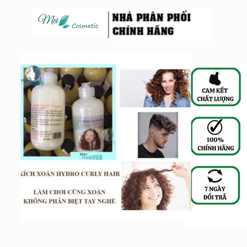 Kích xoăn tóc Hydro Curly Hair 450ml, thuốc uốn tóc, thuốc làm xoăn tóc đơn giản bôi là xoăn, bôi đâu xoăn đấy