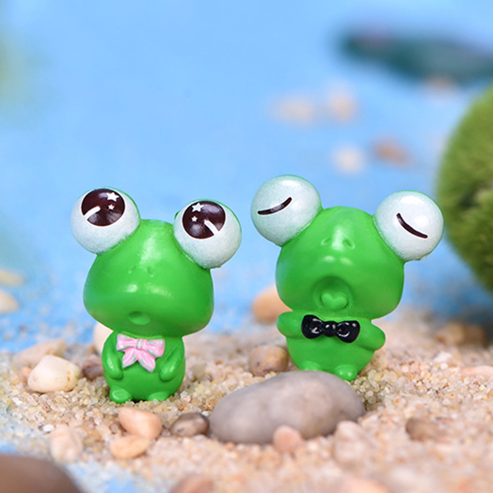 【SPP】6Pcs/Set Mini Frog Figurine Mold Garden Bonsai Micro Landscape Home Ornaments