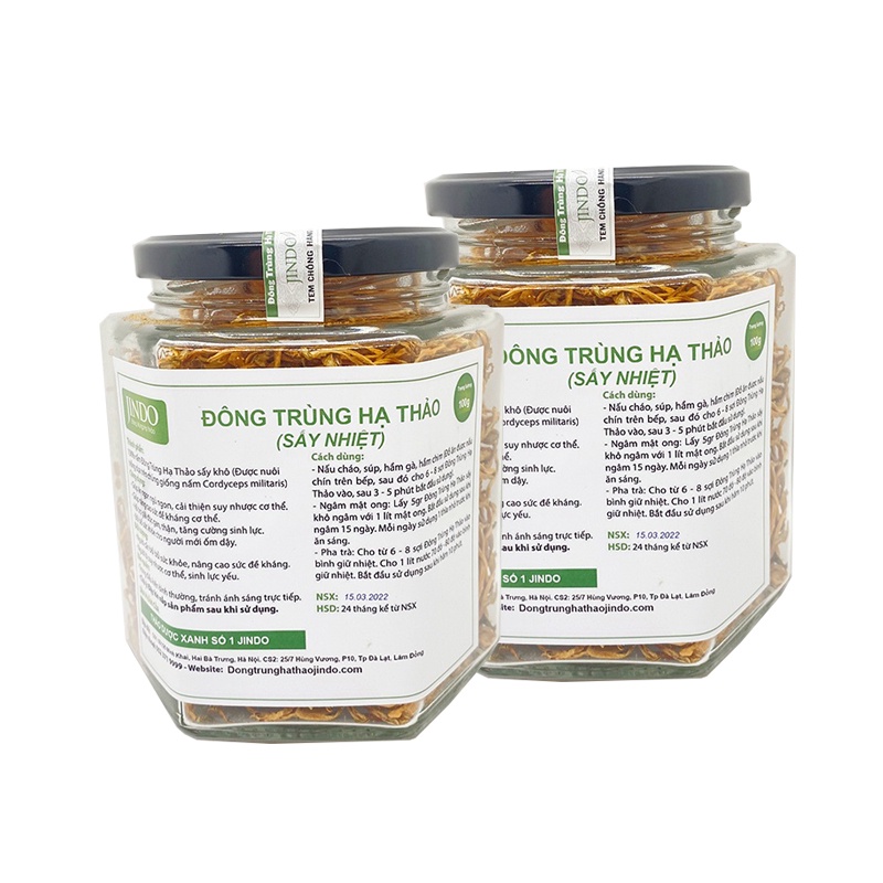 Đông Trùng Hạ Thảo sấy nhiệt [100g] Chính hãng JINDO loại thượng hạng