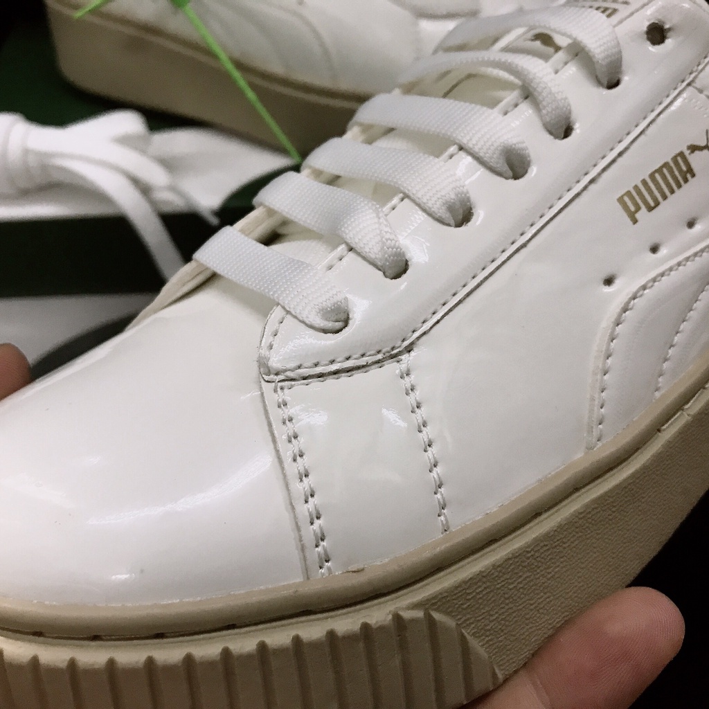 [SIÊU CẤP, Tặng hộp, Bill và thêm 1 bộ dây] Giày thể thao nam nữ sneakers PM trắng da bóng, đế nâu, size 36-39. .