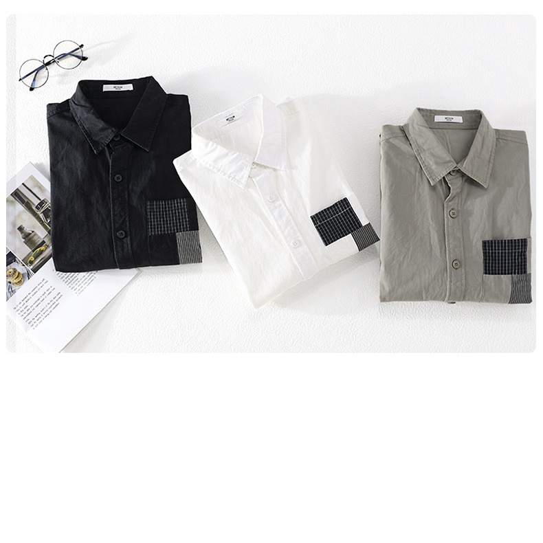 Áo sơ mi nam basic chất kaki cao cấp, Áo sơ mi nam form rộng 3 màu đen trắng ghi dễ mặc dễ phối đồ