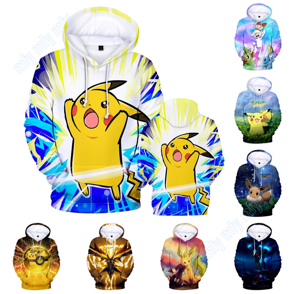 Áo Hoodie In Hình Hoạt Pokemon Đáng Yêu Dành Cho Trẻ Em