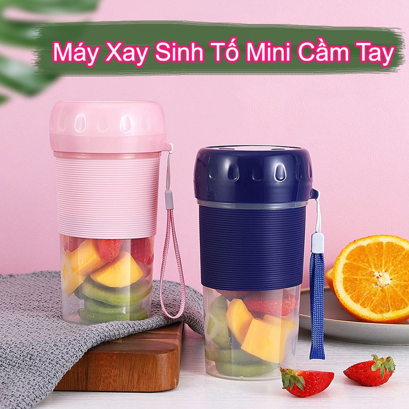 Máy xay sinh tố mini cầm tay đa năng Juice Cup, Fruit Cup 4 lưỡi - Máy Xay Sinh Tố Du Lịch