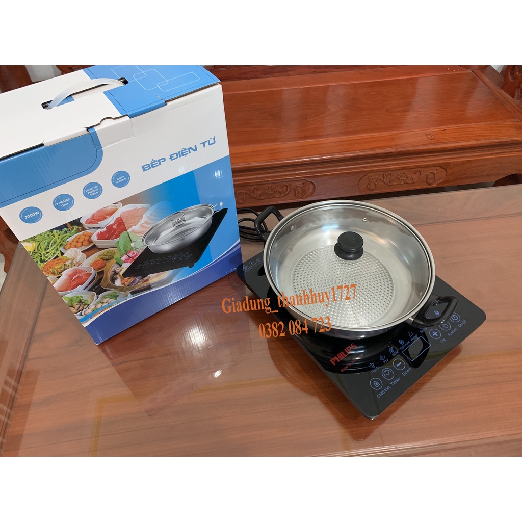 Bếp từ đơn Philips PL-08 cảm ứng công suất 2000W kèm nồi lẩu bảo hành 12 tháng