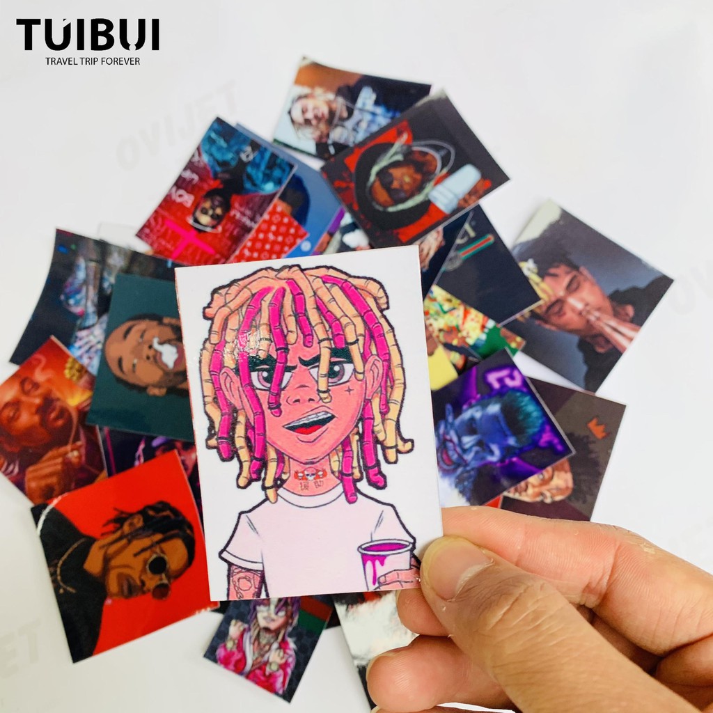 Set Sticker Rapper dán mũ bảo hiểm, dán laptop, dán điện thoại, vali..chống nước, bền màu, in theo yêu cầu.