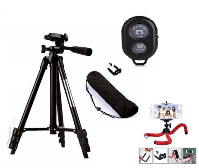 (Miễn Phí Vận Chuyển HN & HCM) Bộ 1 Tripod TF-3120 kèm 1 Kẹp điện thoại và 1 Remote (Tặng Giá Đỡ Bạch Tuộc Đa Năng)