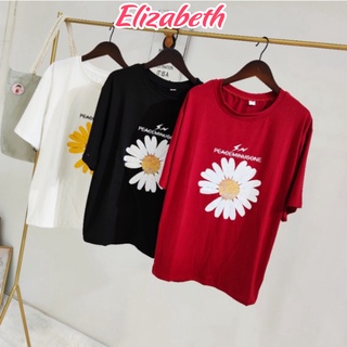 Áo thun nam nữ form rộng tay lỡ BÔNG HOA CÚC chất liệu Thun Cotton co giãn Elizabeth