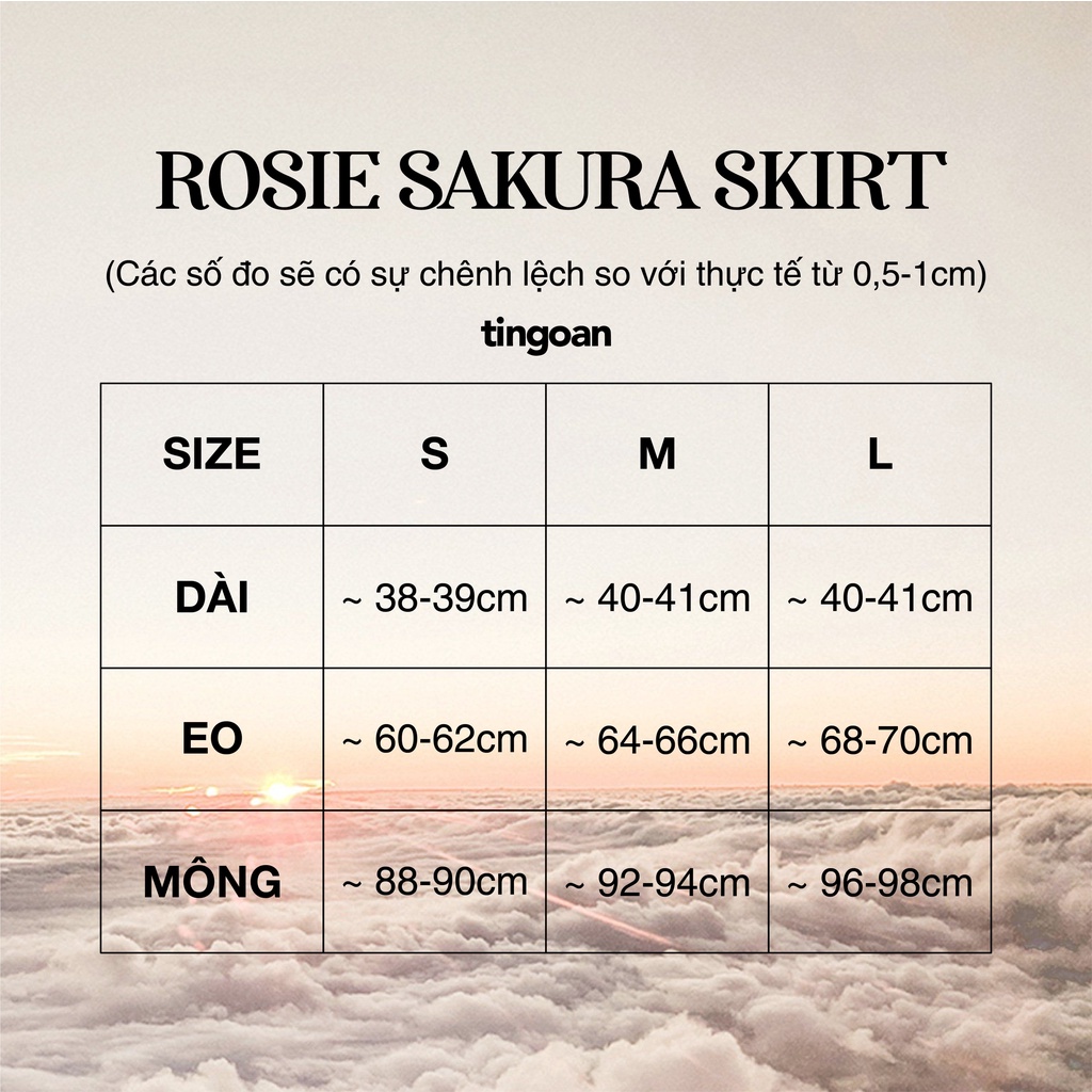 TINGOAN® - Chân váy tweed caro hồng 2 cúc cạp cao tingoan ROSIE SAKURA SKIRT/PK (có quần trong)