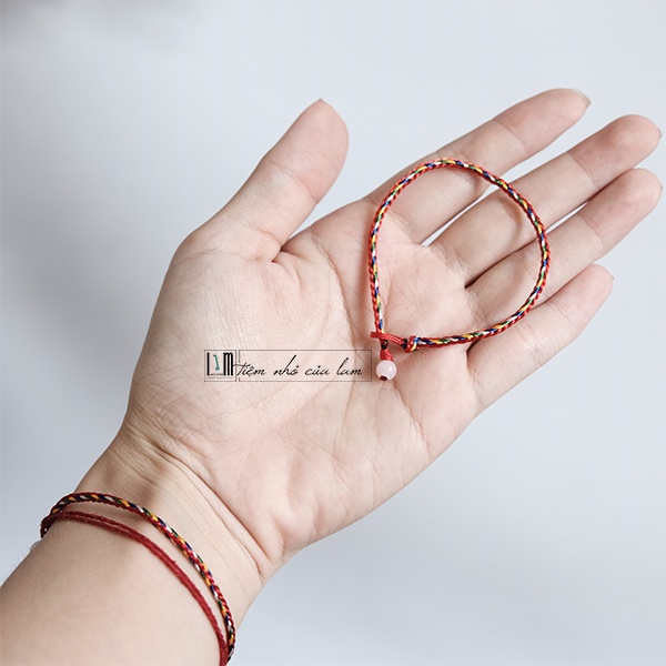 Vòng tay Ngũ sắc bình an CÓ SIZE, vòng handmade chỉ ngũ sắc may mắn, vòng đôi nam nữ