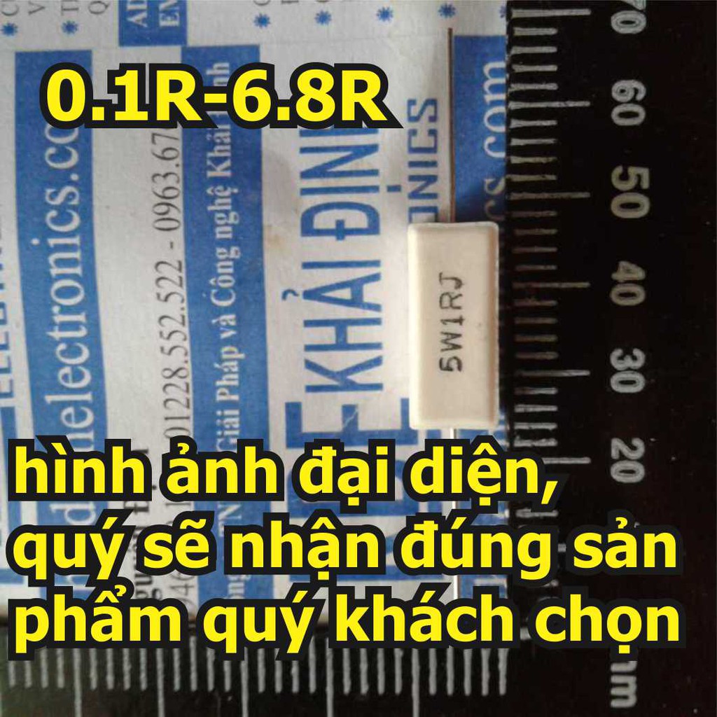 10 con điện trở 5W, ĐIỆN TRỞ SỨ, ĐIỆN TRỞ CÔNG SUẤT  0.1R-6.8R 0.1ohm-6.8ohm (giá cho GÓI 10 CON cùng loại) kde0445