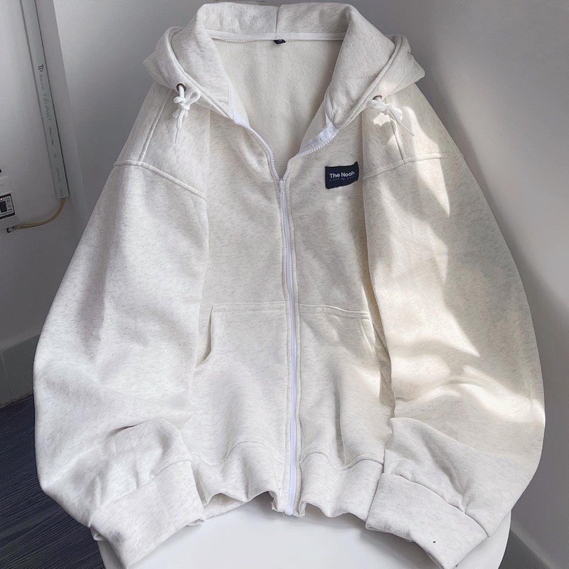 Khoác Nỉ Hoodie Logo Ngực nam Nữ Mũ 2 Lớp Dáng Rộng form To Unisex