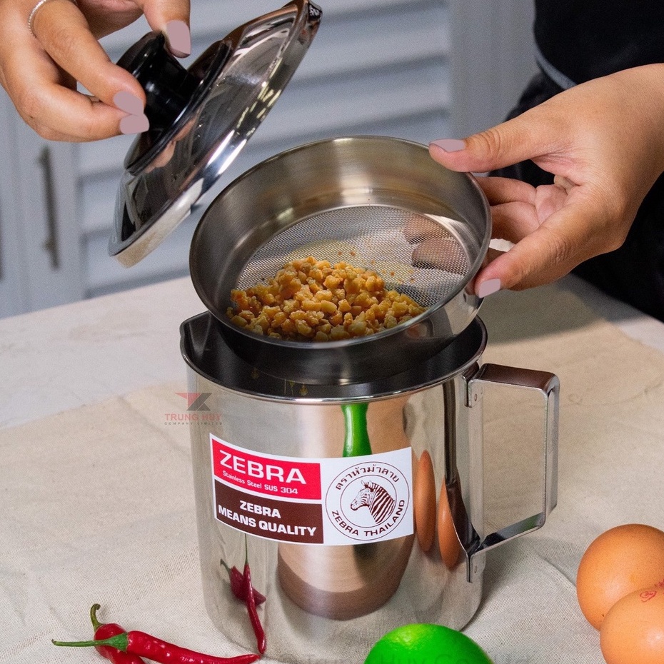 Ca nước Inox Có nắp- Vỉ Lược Zebra 151101 (1L), hàng Thái Lan