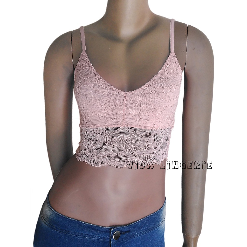 Áo bralette hai dây kiểu croptop xuất dư