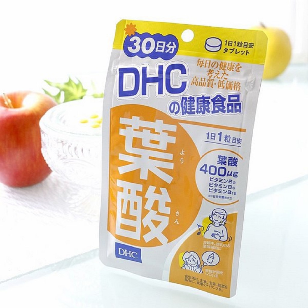 [Mã COSGLORIAT4 -8% đơn 250K] Viên uống vitamin dành cho Bà bầu DHC Folic Acid 30viên/gói