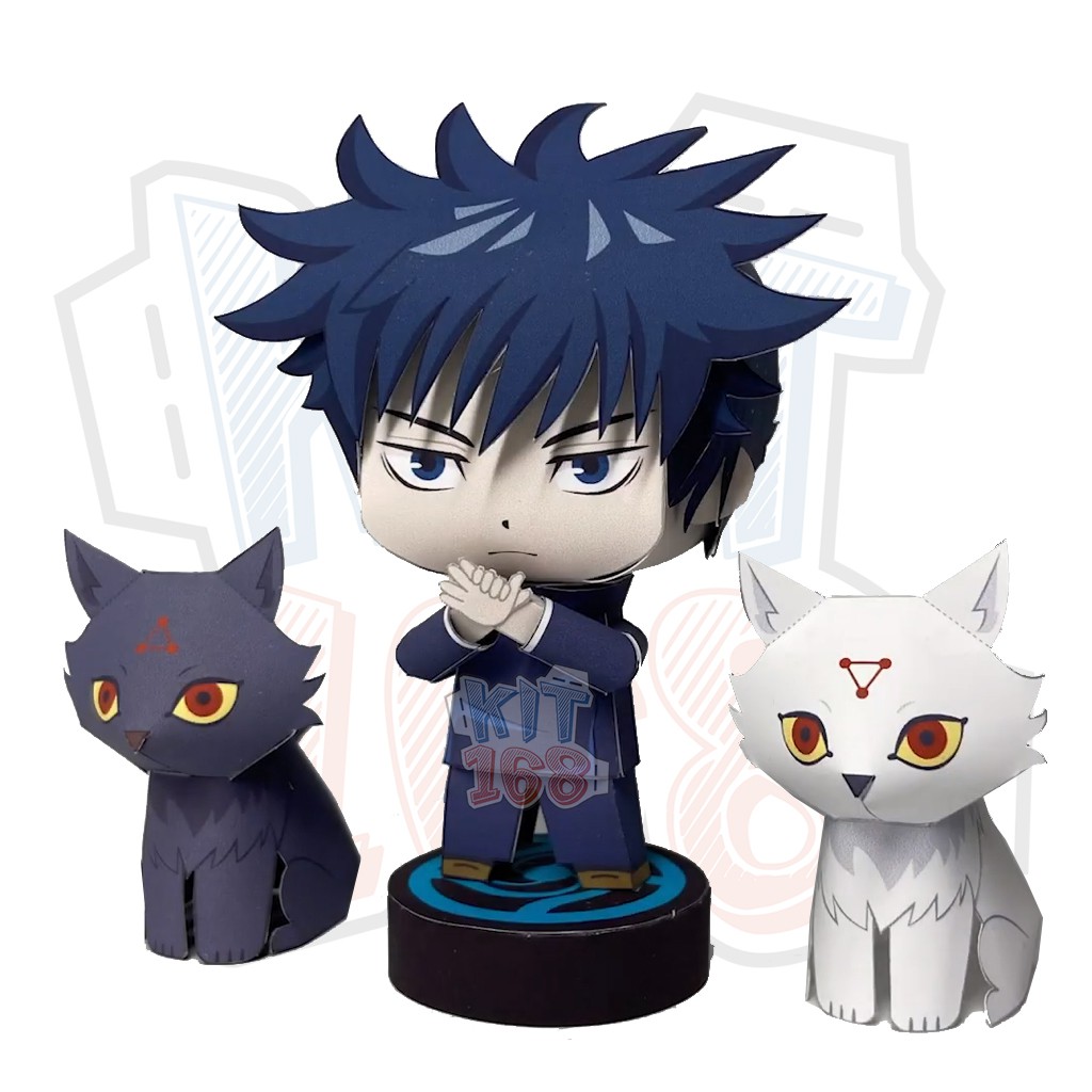 Mô hình giấy Anime Chibi Megumi Fushiguro - Jujutsu Kaisen + kit mô hình hộp trang trí