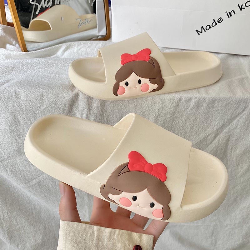 JY373-C3 CÔNG CHÚA NGANG Dép bánh mì đế đúc mặt nữ ngang dễ thương