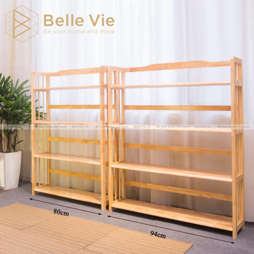 [SALE SỐC] Kệ Sách 4 Tầng BELLEVIE Kệ Gỗ Decor Lắp Ráp Đơn Giản Tiện Dụng Bookshelf 4F Natural x 80Cm [Freeship 10k]