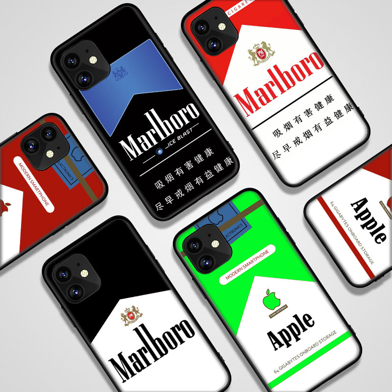 2021 Gift Phone case iPhone 5 5s se 6 6s 7 8 Plus X XS XR Max Soft silicone Case  Marlboro P02