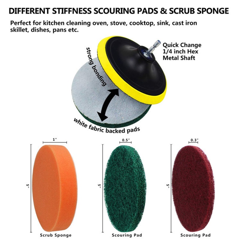 Set 14 Đầu Cọ Vệ Sinh Gắn Máy Khoan Điện Chuyên Dụng