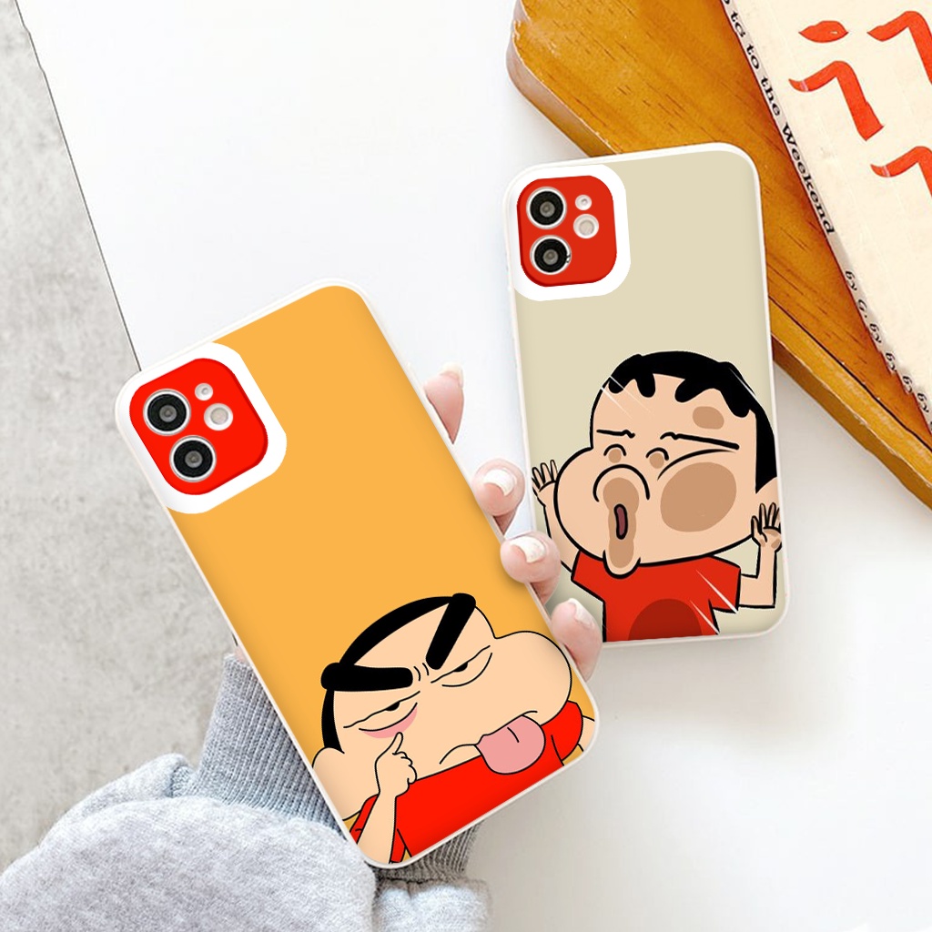 Ốp lưng iphone dẻo vuông hình Shin cậu bé bút chì bựa hoạt hình ốp điện thoại kute cho 13 12 11 Pro MAX XS XR  7 8 6plus