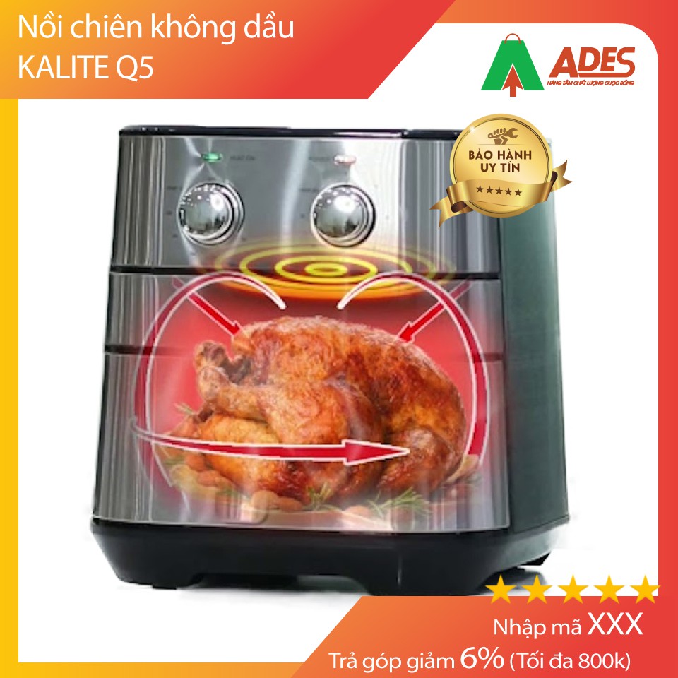 Nồi Chiên Không Dầu KALITE Q5 Dung Tích 5.5L - Hàng Chính Hãng, Bảo Hành 12 Tháng