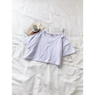 Hàng Áo croptop trơn cổ tim chuẩn