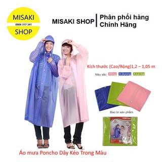 Áo Mưa Poncho Dây Kéo Trong Màu Rando - APPC-09 [ Misaki Shop ]