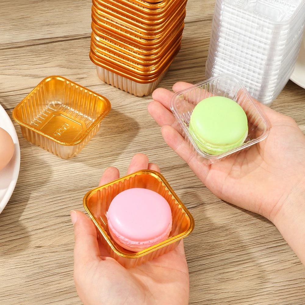 Set 100 Giá Đỡ Bánh Trung Thu Hình Tròn / Vuông Bằng Nhựa Độc Đáo Trang Trí Tiệc Cưới