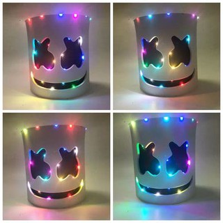 Mặt Nạ DJ Marshmallow Có Đèn Led Phù Hợp Chơi Trung Thu