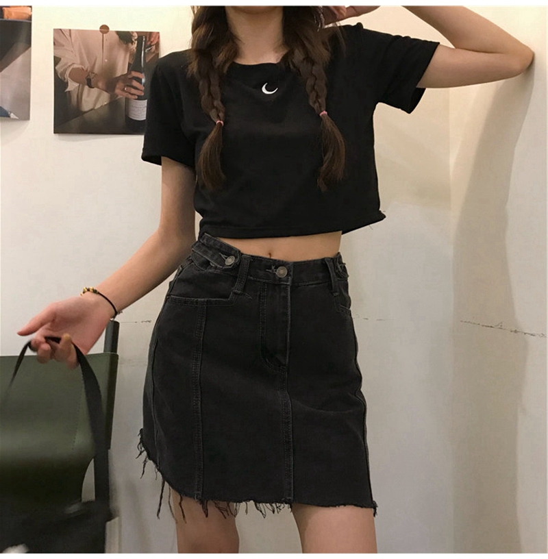 Áo Croptop Tay Ngắn Hoạ Tiết Thêu Nhiều Màu Sắc Thời Trang Mùa Hè