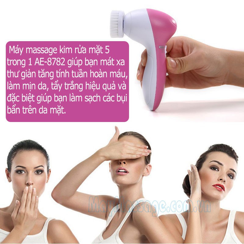 Máy rửa mặt, massage mặt 5in1 Tiện Lợi